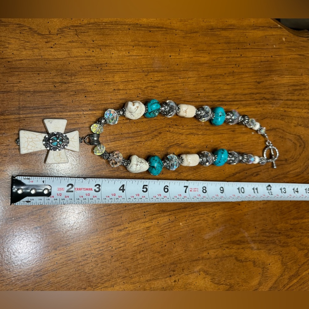 Two women’s turquoise necklaces